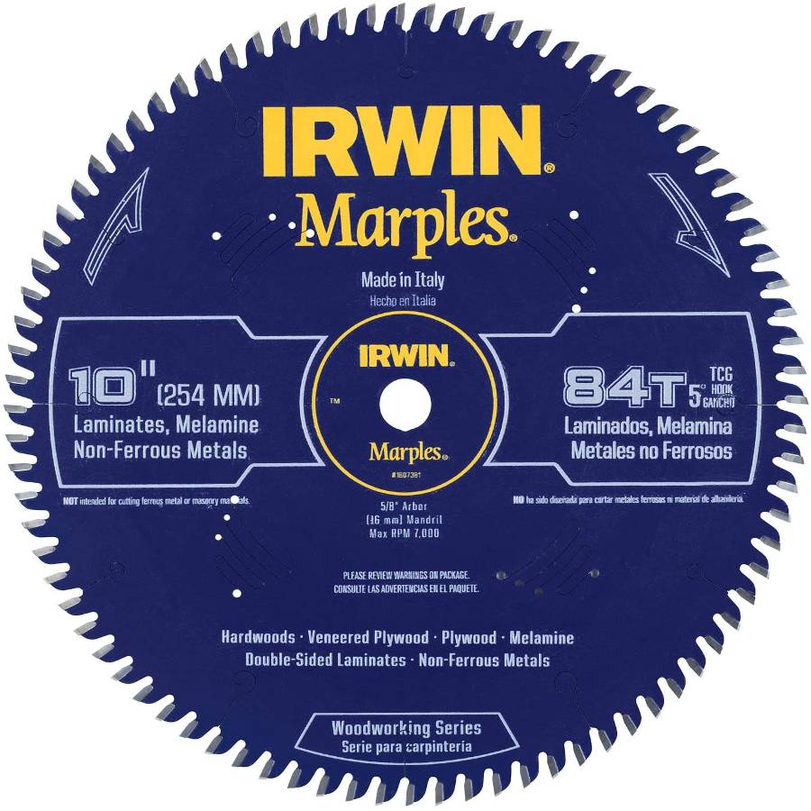 Irwin table saw blade for plywood